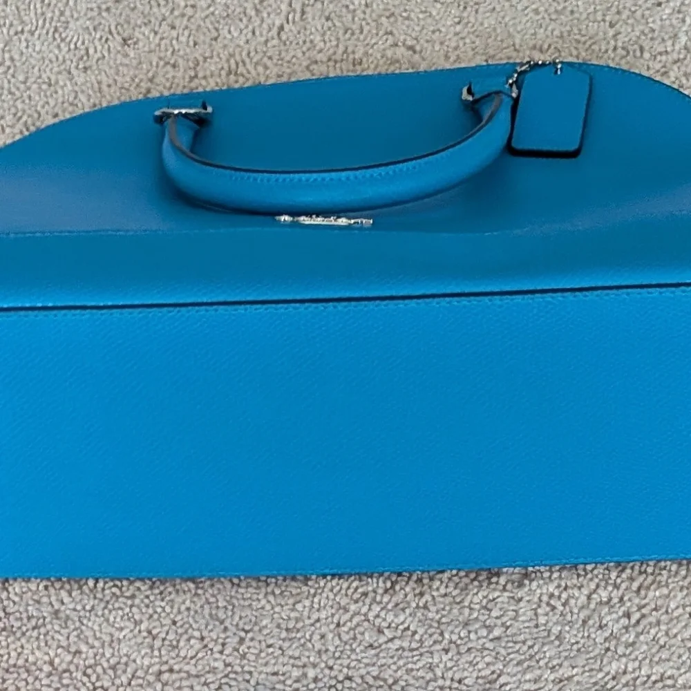Coach Sierra Blue Large Cross-grain Leather Satchel. Used Excellent Condition. - Picture 7 of 7